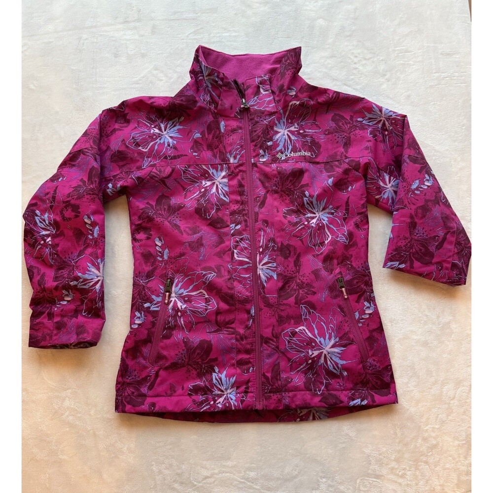Columbia Youth Girls M 10/12 Interchange Jacket Shell Pink Purple Floral Ski